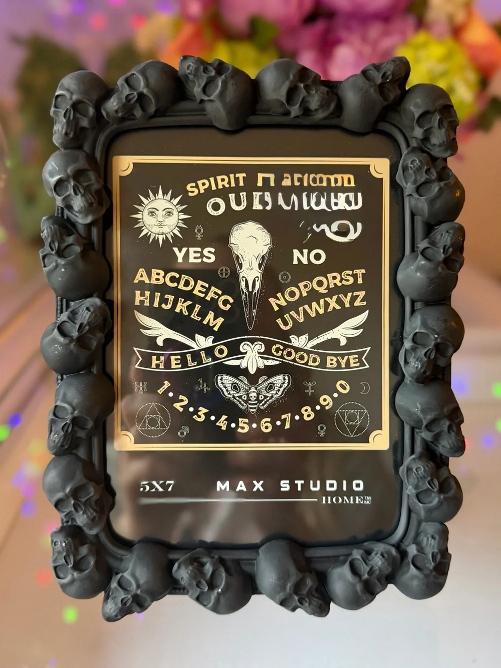 NWOT gothic black skull Halloween max studio tabletop Picture Frame 5x7